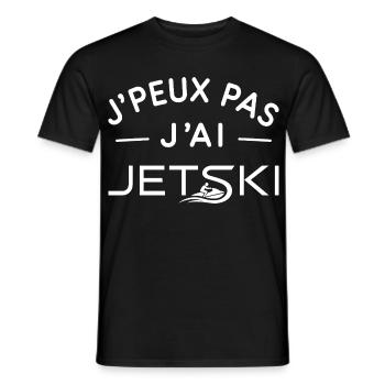 Jet Ski Humour Cadeau Glisse Nautique - T-shirt homme - noir - Devant - AI Model Male 178 light (178cm)