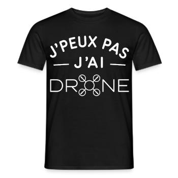 Drone Humour Cadeau Passionné de Pilotage - T-shirt homme - noir - Devant - AI Model Male 178 light (178cm)