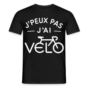 Vélo Humour Cadeau Passionné de Cyclisme - T-shirt homme - noir - Devant - AI Model Male 178 light (178cm)