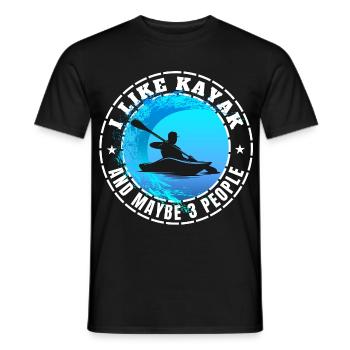 ICH MAG KAJAK UND VIELLEICHT DREI LEUTE - Männer T-Shirt - Schwarz - Vorne - AI Model Male 178 light (178cm)