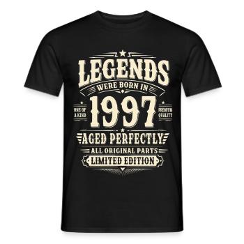 29. Geburtstag Geschenk Mann 1997 Vintage Retro - Männer T-Shirt - Schwarz - Vorne - AI Model Male 178 light (178cm)