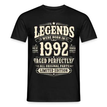 33. Geburtstag Geschenk Mann 1992 Vintage Retro - Männer T-Shirt - Schwarz - Vorne - AI Model Male 178 light (178cm)