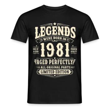 45. Geburtstag Geschenk Mann 1981 Vintage Retro - Männer T-Shirt - Schwarz - Vorne - AI Model Male 178 light (178cm)