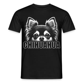 Chihuahua Porträt mit horizontalem Schriftzug - Männer T-Shirt - Schwarz - Vorne - AI Model Male 178 light (178cm)