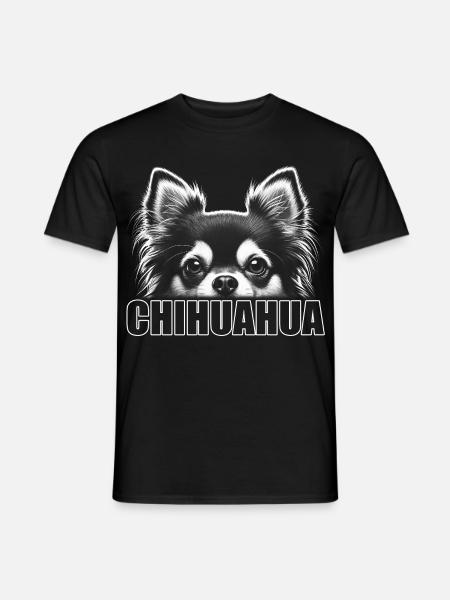 Chihuahua Porträt mit horizontalem Schriftzug - Männer T-Shirt - Schwarz