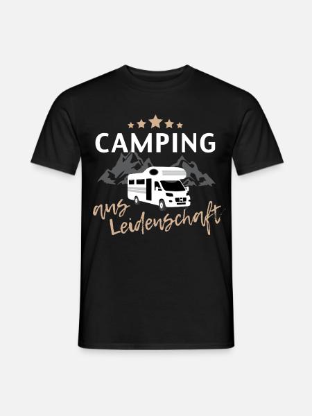 Passionate camping with caravan in Berge - Men's T-Shirt - black