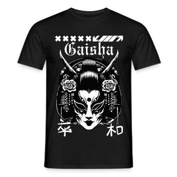 Geisha Maske Gothic - Männer T-Shirt - Schwarz - Vorne - AI Model Male 178 light (178cm)