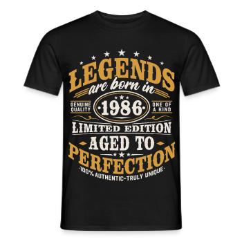 1986 Jahrgang Vintage Geburtstag Geschenk Retro - Männer T-Shirt - Schwarz - Vorne - AI Model Male 178 light (178cm)
