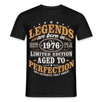 1976 Jahrgang Vintage Geburtstag Geschenk Retro - Männer T-Shirt - Schwarz - Vorne - AI Model Male 178 light (178cm)