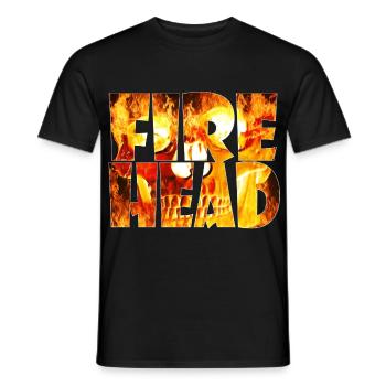 Feuerkopf Schriftzug aus Flammen - Männer T-Shirt - Schwarz - Vorne - AI Model Male 178 light (178cm)