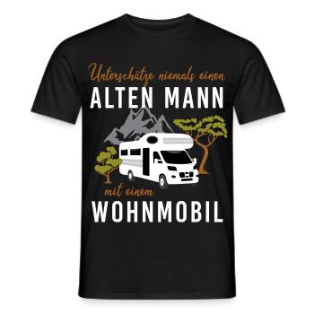 Unterschätze niemals alten Mann mit Wohnmobil - Männer T-Shirt - Schwarz - Vorne - AI Model Male 178 light (178cm)