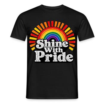 Shine With Pride LGBTQ Statement Retro Motiv - Männer T-Shirt - Schwarz - Vorne - AI Model Male 178 light (178cm)