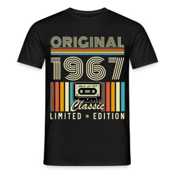 60 Jahre 1967 Vintage Retro Geburtstagsgeschenk - Männer T-Shirt - Schwarz - Vorne - AI Model Male 178 light (178cm)