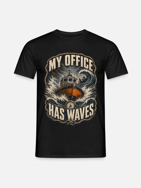 Küstenwache Rettungsschwimmer My Office Has Waves - Männer T-Shirt - Schwarz