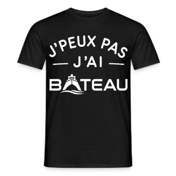 Bateau Humour Cadeau Passionné de Navigation - T-shirt homme - noir - Devant - AI Model Male 178 light (178cm)