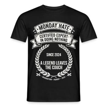 Monday Hate Certified Expert - Männer T-Shirt - Schwarz - Vorne - AI Model Male 178 light (178cm)