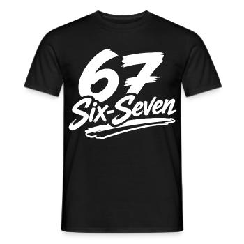 six seven | Zahlenduo 6 und 7 | Fröhliche Ziffern - Männer T-Shirt - Schwarz - Vorne - AI Model Male 178 light (178cm)