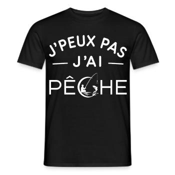 Pêche Humour Cadeau Passionné de Pêche - T-shirt homme - noir - Devant - AI Model Male 178 light (178cm)