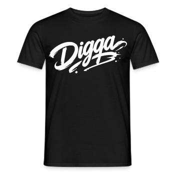 Digga | Cool Graffiti Saying | Youth word - Men's T-Shirt - black - Front - AI Model Male 178 light (178cm)