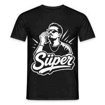 Süper Script Wordmark Youth Word - Men's T-Shirt - black - Front - AI Model Male 178 light (178cm)