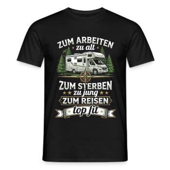 Rentner Wohnmobil - Lustiges Camping Opa T-Shirt - Männer T-Shirt - Schwarz - Vorne - AI Model Male 178 light (178cm)