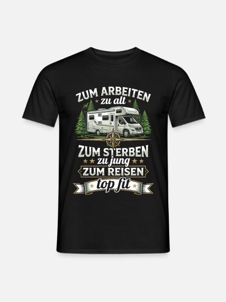 Rentner Wohnmobil - Lustiges Camping Opa T-Shirt - Männer T-Shirt - Schwarz