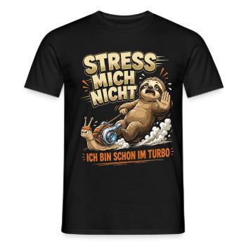Nicht hetzen Faultier - Lustiges Chill & Spruch  - Männer T-Shirt - Schwarz - Vorne - AI Model Male 178 light (178cm)