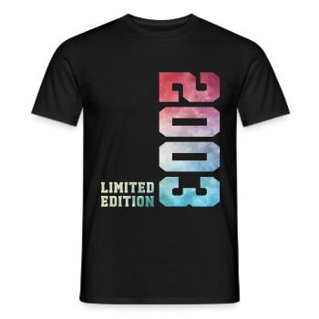 23. Geburtstag Limited Edition 2003 Jahrgang 2003 - Männer T-Shirt - Schwarz - Vorne - AI Model Male 178 light (178cm)