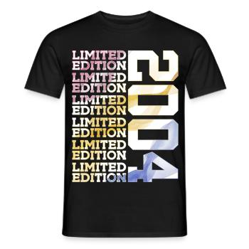 LIMITED EDITION 2004 - 22 JAHRE - 22. GEBURTSTAG - Männer T-Shirt - Schwarz - Vorne - AI Model Male 178 light (178cm)