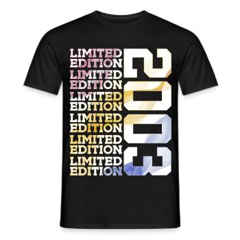 LIMITED EDITION 2003 - 23 JAHRE - 23. GEBURTSTAG - Männer T-Shirt - Schwarz - Vorne - AI Model Male 178 light (178cm)