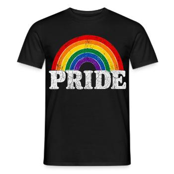 Pride Rainbow Vintage Regenbogen Shirt Sticker - Männer T-Shirt - Schwarz - Vorne - AI Model Male 178 light (178cm)