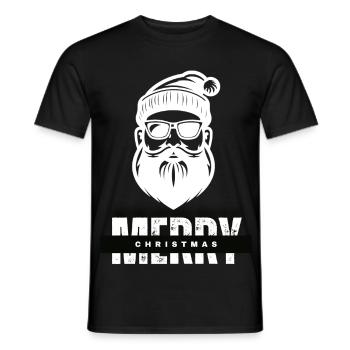 Merry Christmas Weihnachtsmann Geschenk - Männer T-Shirt - Schwarz - Vorne - AI Model Male 178 light (178cm)