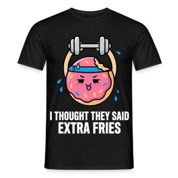 Donut beim Training mit Hantel - Männer T-Shirt - Schwarz - Vorne - AI Model Male 178 light (178cm)