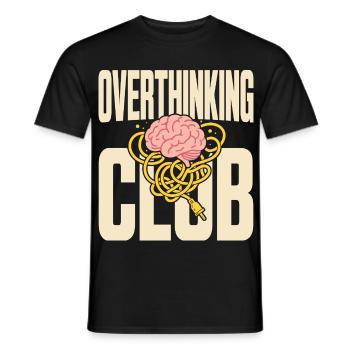 Overthinking Club mit Gedankenchaos - Männer T-Shirt - Schwarz - Vorne - AI Model Male 178 light (178cm)