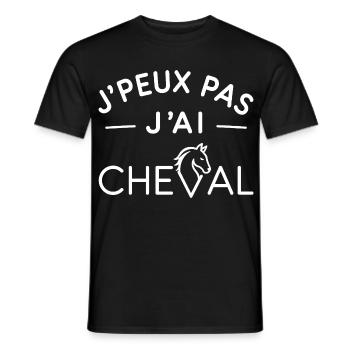 Cheval Humour Cadeau Passionné d'Équitation - T-shirt homme - noir - Devant - AI Model Male 178 light (178cm)