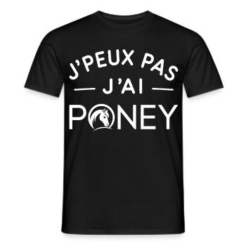 Poney Humour Cadeau Passionné d'Équitation - T-shirt homme - noir - Devant - AI Model Male 178 light (178cm)