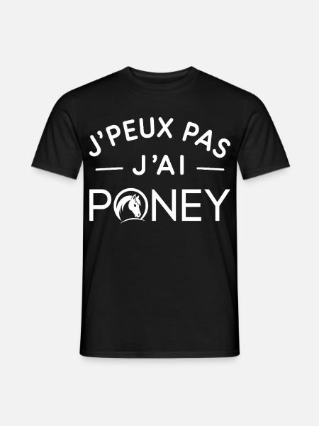 Poney Humour Cadeau Passionné d'Équitation - T-shirt homme - noir