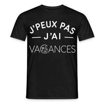 Vacances Humour Cadeau Esprit Détente - T-shirt homme - noir - Devant - AI Model Male 178 light (178cm)