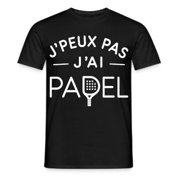Padel Humour Cadeau Passionné de Raquette - T-shirt homme - noir - Devant - AI Model Male 178 light (178cm)