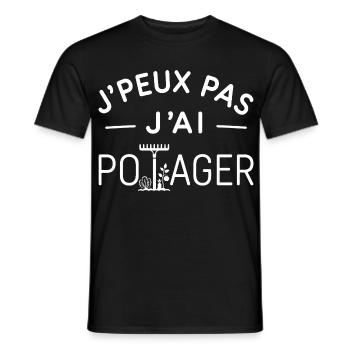 Potager Humour Cadeau Passionné de Légumes - T-shirt homme - noir - Devant - AI Model Male 178 light (178cm)