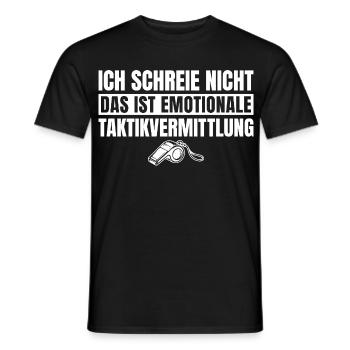 Fußballtrainer Emotionale Taktikvermittlung Spruch - Männer T-Shirt - Schwarz - Vorne - AI Model Male 178 light (178cm)