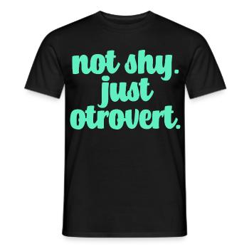 Pas timide otrovert - T-shirt homme - noir - Devant - AI Model Male 178 light (178cm)