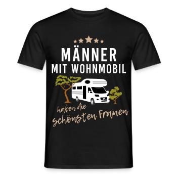 Männer mit Wohnmobil haben die schönsten Frauen - Männer T-Shirt - Schwarz - Vorne - AI Model Male 178 light (178cm)