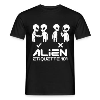 Alien Etqiuette 101 Blanc - T-shirt homme - noir - Devant - AI Model Male 178 light (178cm)
