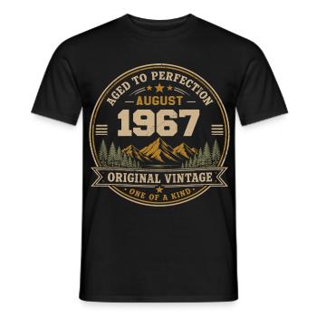 August 1967 Original Geburtstag Vintage Mountain - Männer T-Shirt - Schwarz - Vorne - AI Model Male 178 light (178cm)