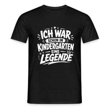 Ich war schon im Kindergarten eine Legende - Männer T-Shirt - Schwarz - Vorne - AI Model Male 178 light (178cm)