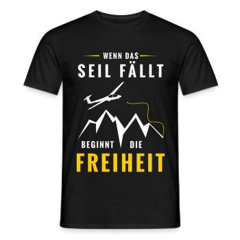 Wenn das Seil fällt beginnt Freiheit - Männer T-Shirt - Schwarz - Vorne - AI Model Male 178 light (178cm)