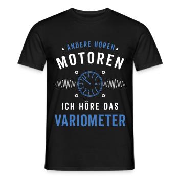 Ich höre das Variometer Segelflug - Männer T-Shirt - Schwarz - Vorne - AI Model Male 178 light (178cm)