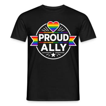 Proud Ally für Pride Unterstützer LGBTQ CSD Outfit - Männer T-Shirt - Schwarz - Vorne - AI Model Male 178 light (178cm)