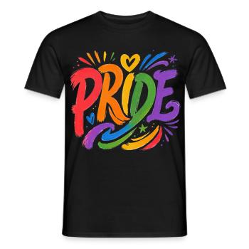 Regenbogen Motiv für Pride Community Allies CSD - Männer T-Shirt - Schwarz - Vorne - AI Model Male 178 light (178cm)